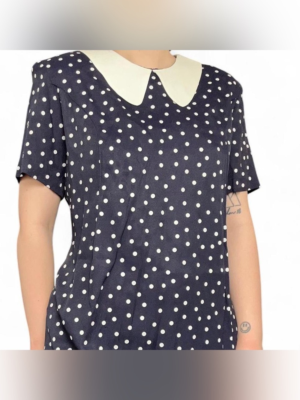 Vintage polka dot dress Peter Pan collar